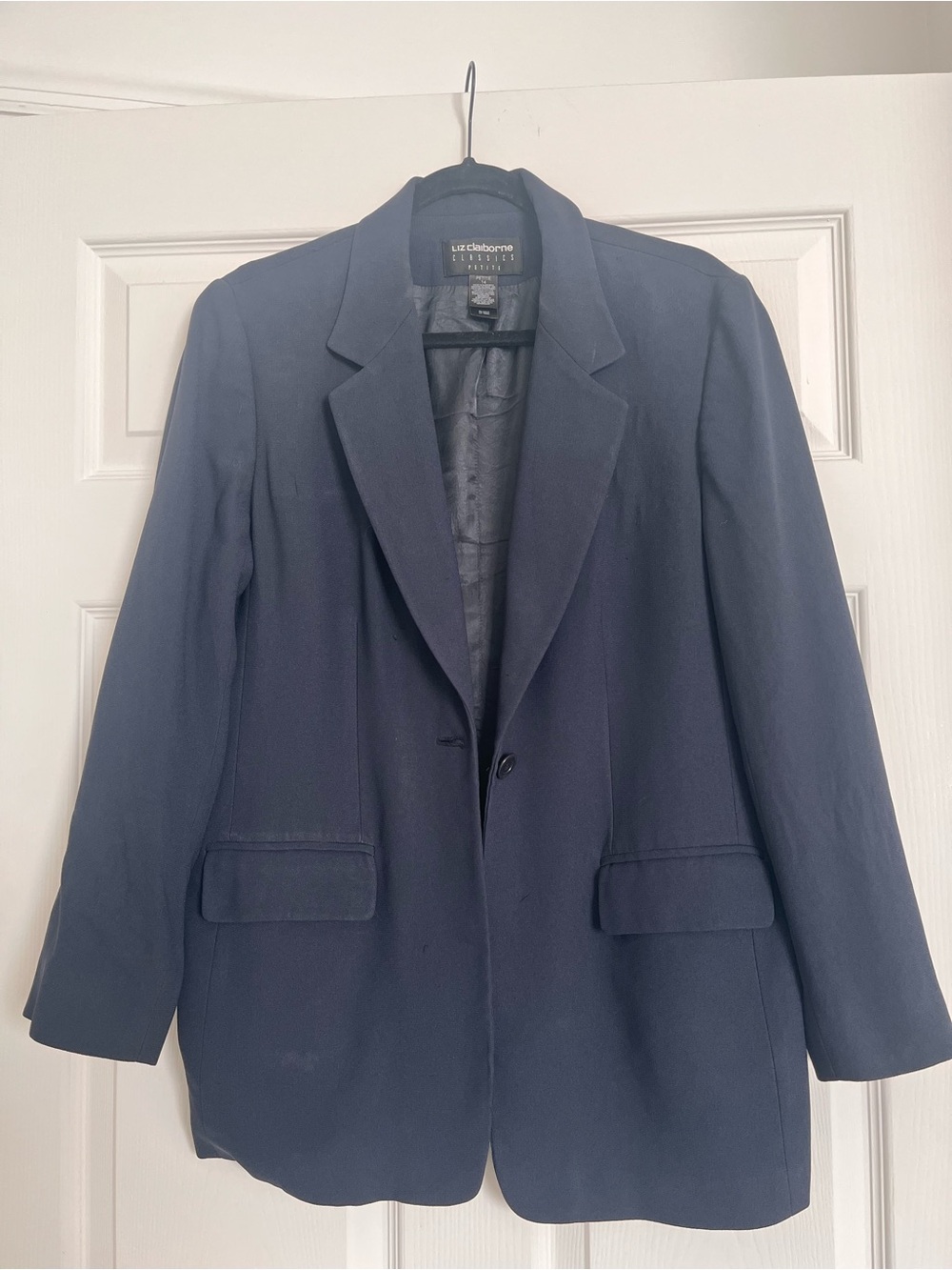 Liz Claiborne Navy Single-Button Blazer